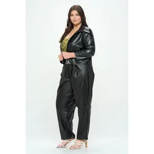 Plus Size L I V D Ryder Crop Vegan Leather Jacket