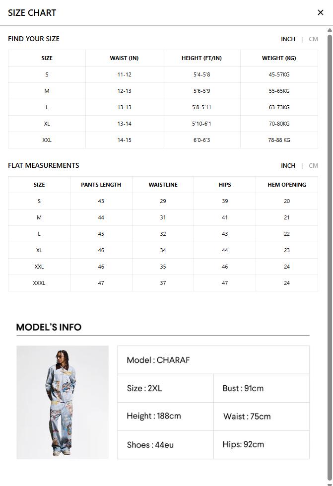 Retro Artistic Graffiti Angelic Prints Baggy Jeans Casual Blue