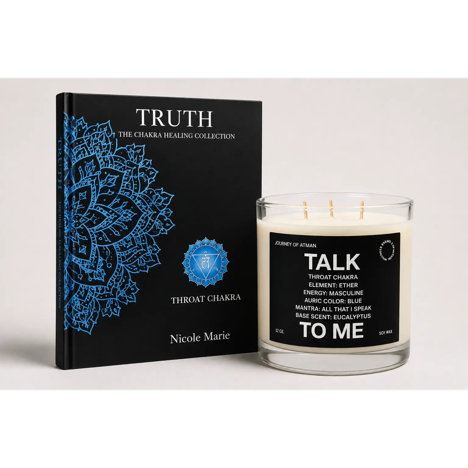 Throat Chakra Healing Bundle: Shadow Work Journal & Candle