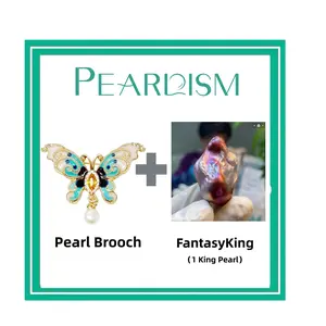 【Adee】Butterfly Brooch +  Fantasy King pearl (Min 1 king Pearl) [Open in live]｜Freshwater Mix Color Baroque Pearl