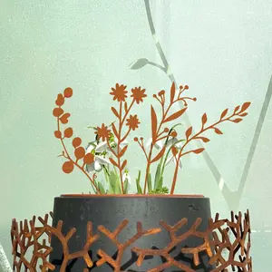 Rusty Metal Flowers Wildflower Bouquet, Rusty Garden Art Wildflowers Stakes, Flower Garden Farm Gift, Wedding Bouquet Decor Decorative Plants Set