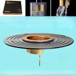 2pcs Brass Anti-Odor Shower Floor Drain with Detachable Filter Plug, Backflow Preventer, Universal Fit, Fast Drainage System for Bathroom