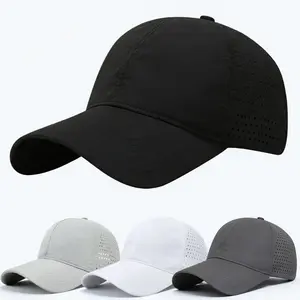 Unisex Quick-Dry Breathable Mesh Baseball Cap | Lightweight Taslan Cooling Summer Sun Hat for Men Women | Sweat-Wicking Laser-Cut Vent Sports Running Gym Golf Cap | Packable Soft Outdoor Trucker Hat (White Black Grey Navy)