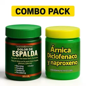 (COMBO PACK) Dolor De Espalda Gel 125g + Arnica con diclofenaco y naproxeno Pain Reliever Cream for lower back , buttocks , & legs Sciatica, Helps with pain , arnica cream pomada