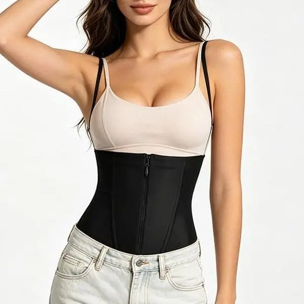 Strong Compression Invisible Waist Cincher with Detachable Straps - 4 Steel Bones YKK Zipper 3 Hidden Rows Adjustable Tummy Shaper Corset Belt