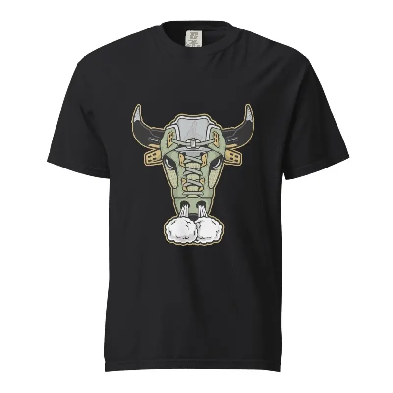 Jordan 4 Bull Unisex Tee - Black T-Shirt with Unique Graphic Design for Men and Women
