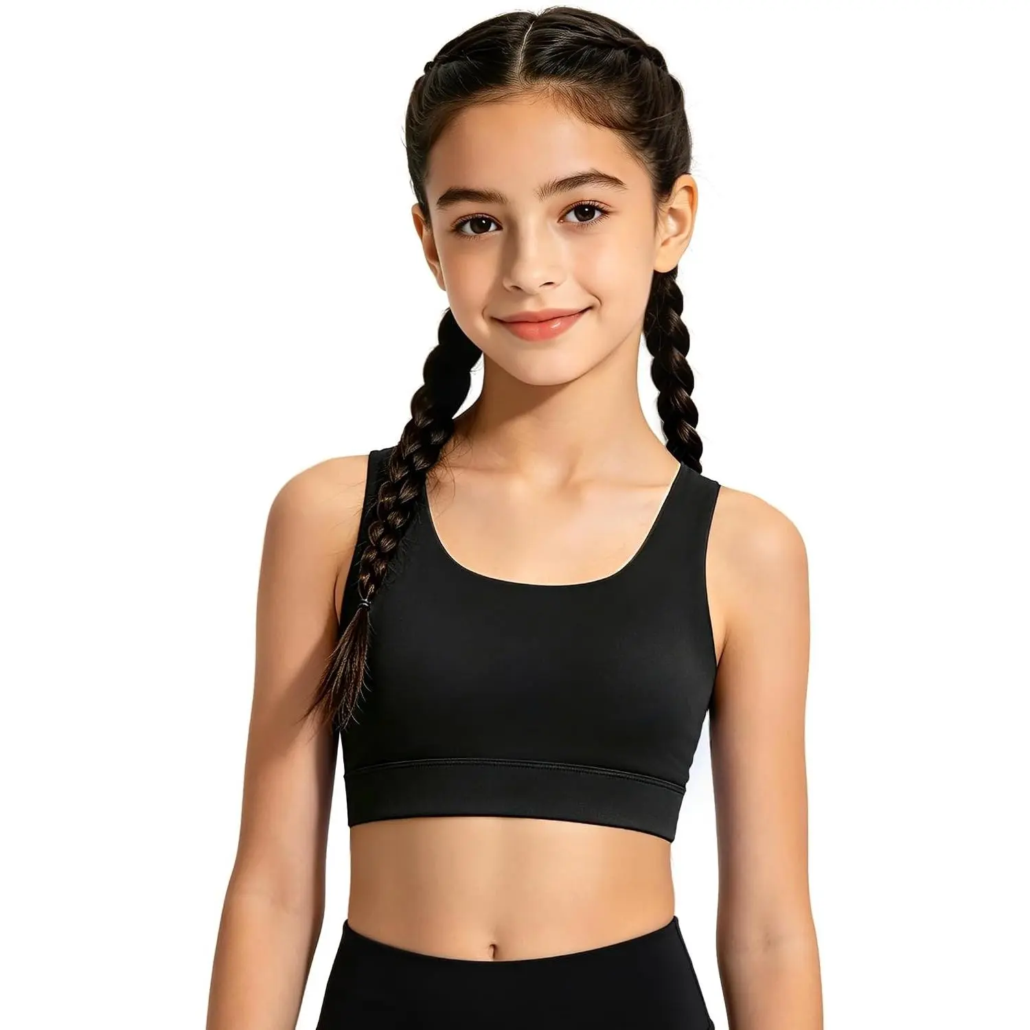 Girls Sports Bras Soft Training Bra with Removable Padding Yoga Crop Tops for Teens(Gift)