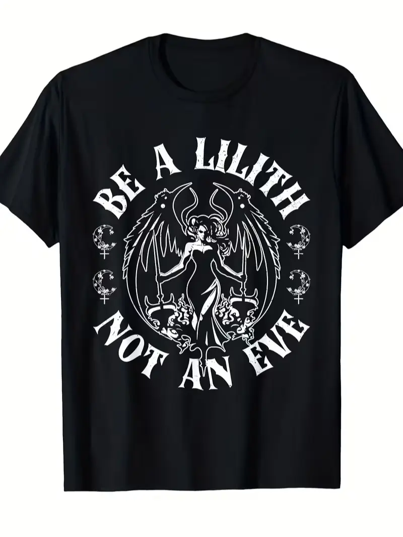 Lilith Demon Gothic Mythology Folklore Satanic Dark Occult T-Shirt. Lightweight And Breathable, This Crew Neck Shirt Is Perfect for Both Men And Women. Ideal for Summer Outings, Casual Wear, And Everyday Style
