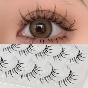 Natural False Eyelashes, Reusable Clear Stem Eyelashes, Soft and Silky Threads, Perfect for Role-Playing, Eye Makeup Product for Women, Cosmetic