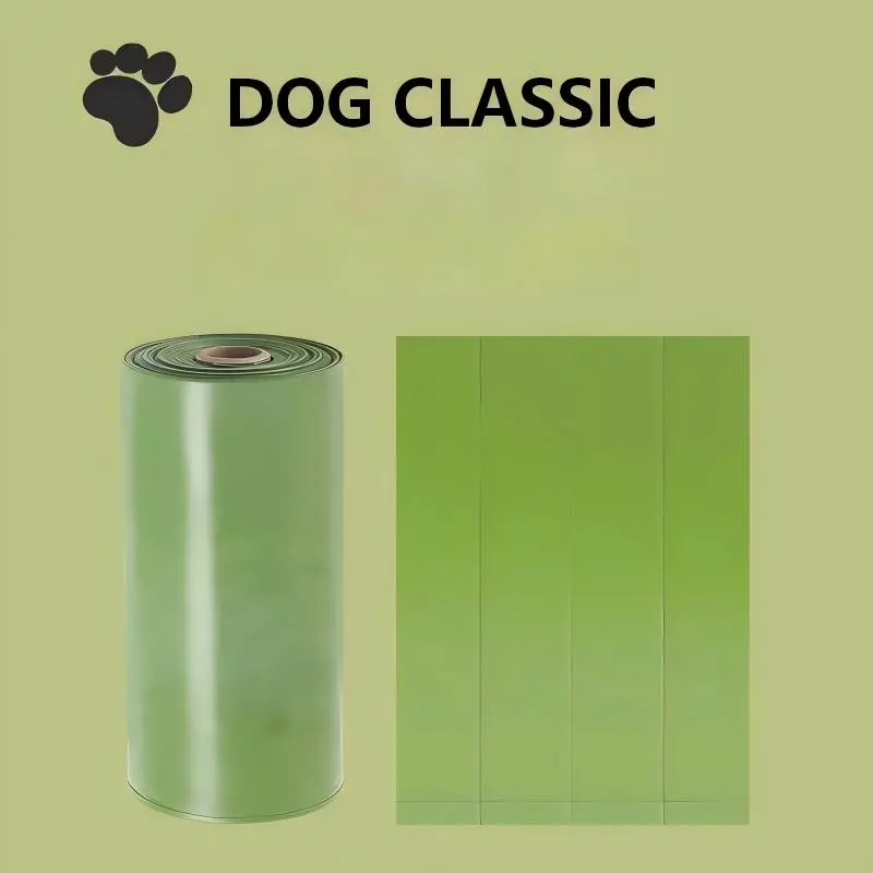 Biodegradable Dog Poop Bags with 1 Dispenser 15 Count, Eco Friendly Compostable Pet Waste Bags with Paw Print, Leak Proof Thick Dog Poop Rolls for Walking Hiking Pet Supplies