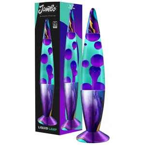 JAMBO 16" Liquid Motion Lamp – Teal with Purple Wax (Indigo Marble)