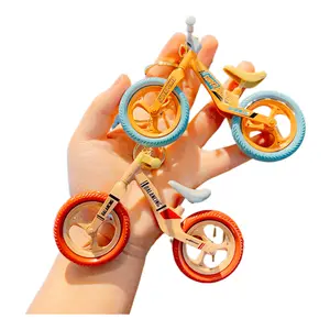 Mini Balance Bike Keychain Cute Bike Keychain Movable Sliding Bicycle Pendant Small Ornament Gift for Couples