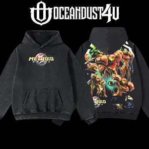 OceanDust4U Metroid Prime Hoodie 100% Premium Cotton Oversized Fit Pre-Washed Unisex Classic Top American Made Comfortable Durable