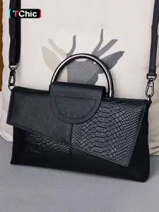 Women's Elegant Solid Color Embossed Crossbody Bag, Large Casual Shoulder Bag for Party, Trendy All-match Bag for College Student, Crossbody Shoulder Purses, Pu Leather Bag, Crossbody Shoulder Handbag