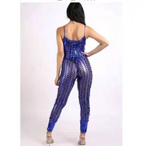 Cute Bubble Mesh See Through Jumpsuit for Women - Transparent Design with Sparkling Appeal