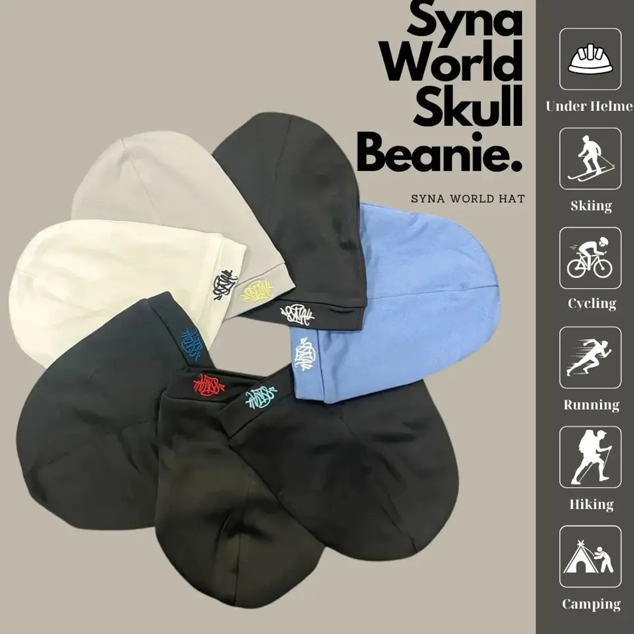 SynaWorld Skull Beanie 2026 New Knitting Syna Beanie Hat Men Women Paragraph Quality hat Y2k Warm Beanies Syna Running Cap