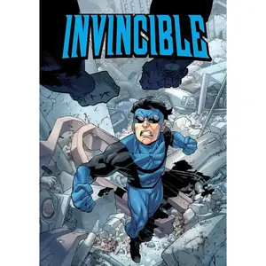 [Unframe] Modern Superhero Comic Cover Prints, Invincible TV Show Inspired Art, Minimalist Battle Damage Decor, Man Cave Gift, Unframed Print Only