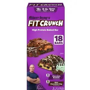 FitCrunch Snack Size, Variety pack Chocolate Brownie and Mint Chocolate Chip 18ct. Dessert