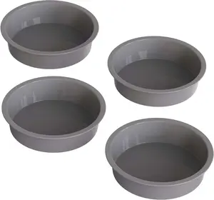 Silicone 5 Inch Cake Pan Round, Set of 4 Silicone Small Cake Pans round 5 X 2 Inch, Nonstick Smash Cake Pans, Quick Release 5 in Cake Pan for Baking Small Cakes KEYFIVE
