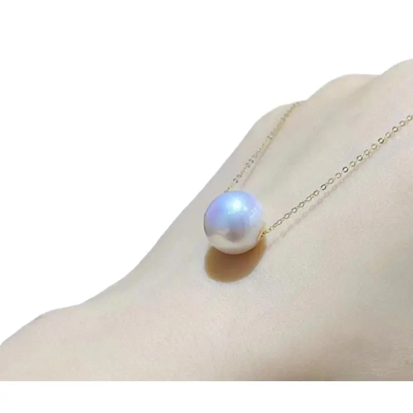 SR Pearl Co. Freshwater Pearl S925 Yellow Gold Necklace LULU TONG Necklace Women Elegent Wear Women Gift