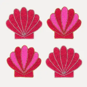 Pink Shell Coasters - Set of 4