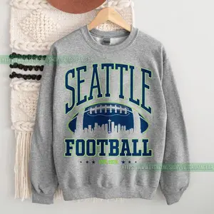 [Sale off up to 50%] Seattle Football Vintage Sweatshirt, Seattle Football Crewneck Sweatshirt, Fan Gift, Retro Seattle Football Fan, streetwear graphic tee