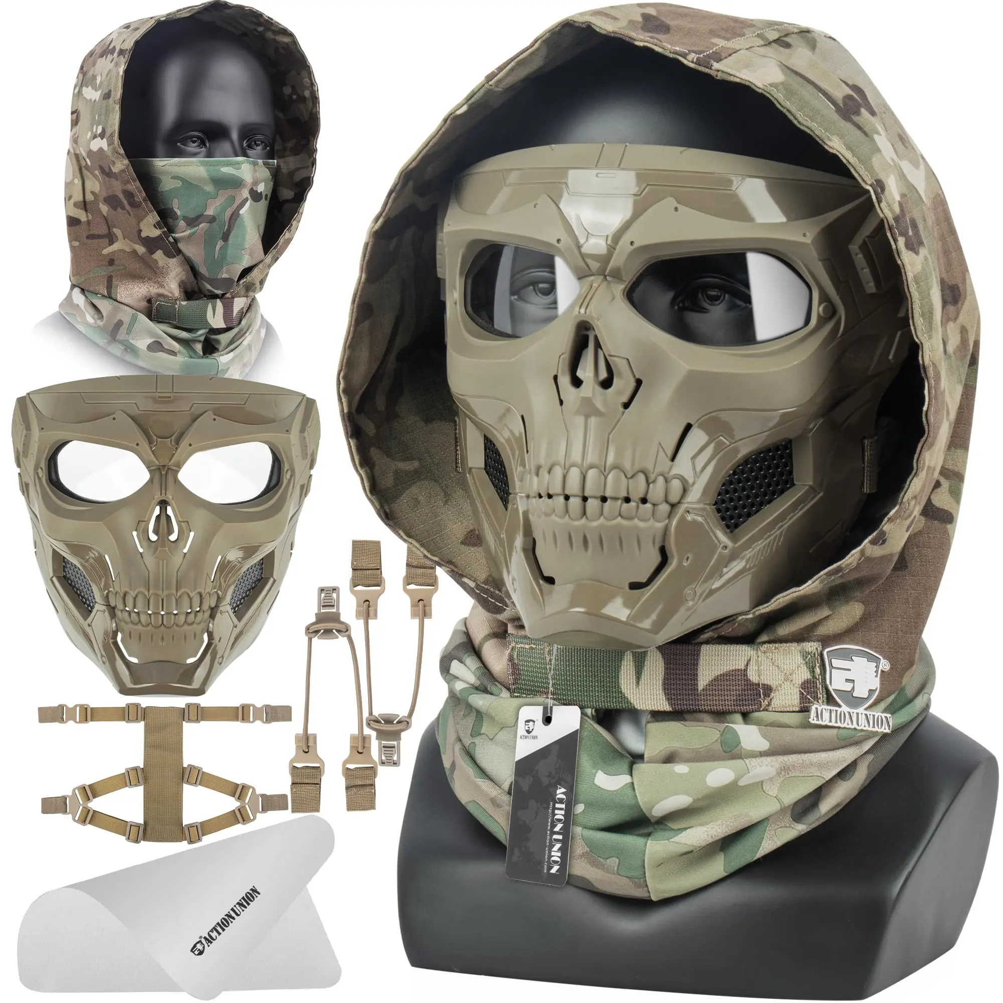 Faceless Skull Tactical Airsoft Full Face Mask by ACTIONUNION