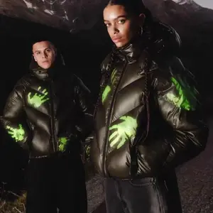 Men's down jacket thermal cotton green thick density splicing warm jacket unisex warm list