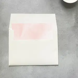 Blush Pink Watercolor Envelope Liner | Square Flap | Set of 10