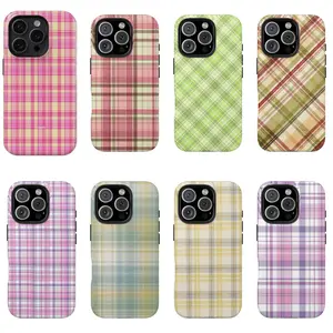Fragola BUTTER iPhone Case - Pink & Yellow Plaid Design Suitable for iPhone 17-11 Pro Max/Plus and Samsung Galaxy S23-25