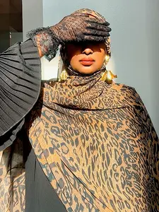 Leopard Print Satin Chiffon Print Hijab - Elegant with Beautiful Print for Women