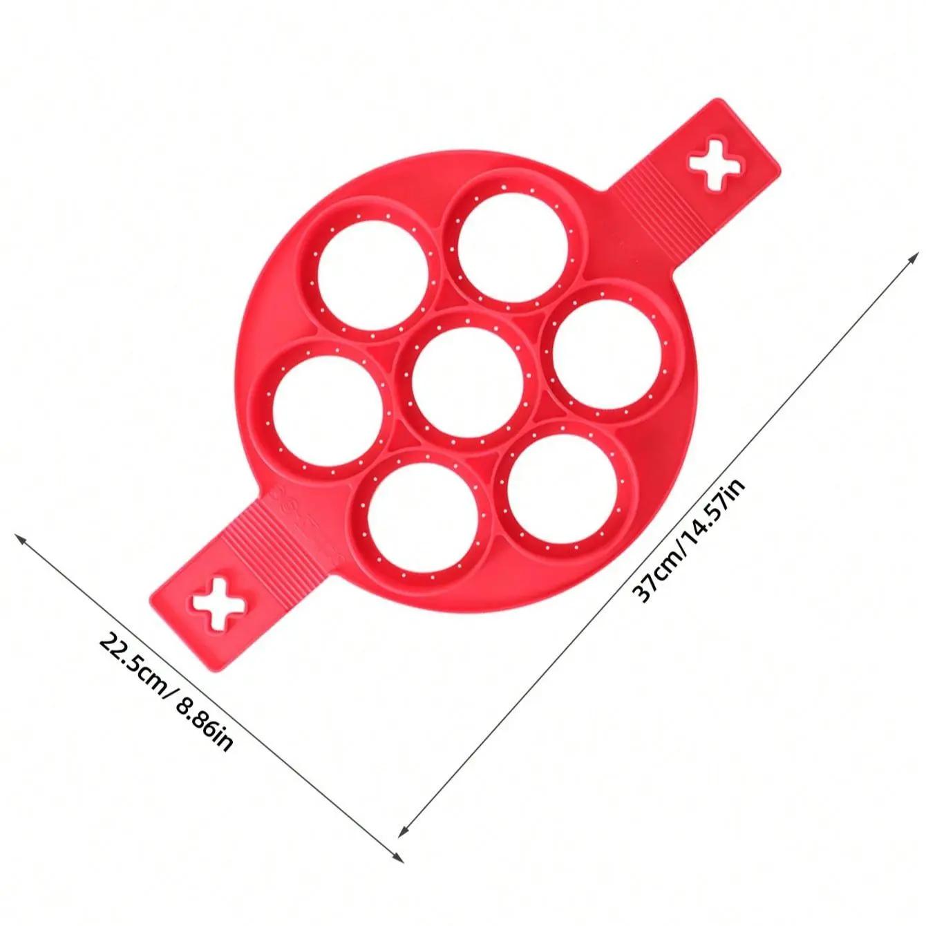 Nonstick Pancake Molds Ring Silicone Fried Egg Mould Reusable Pancake Maker Egg Ring Kitchen Cooking Baking Tools (Round Shape)