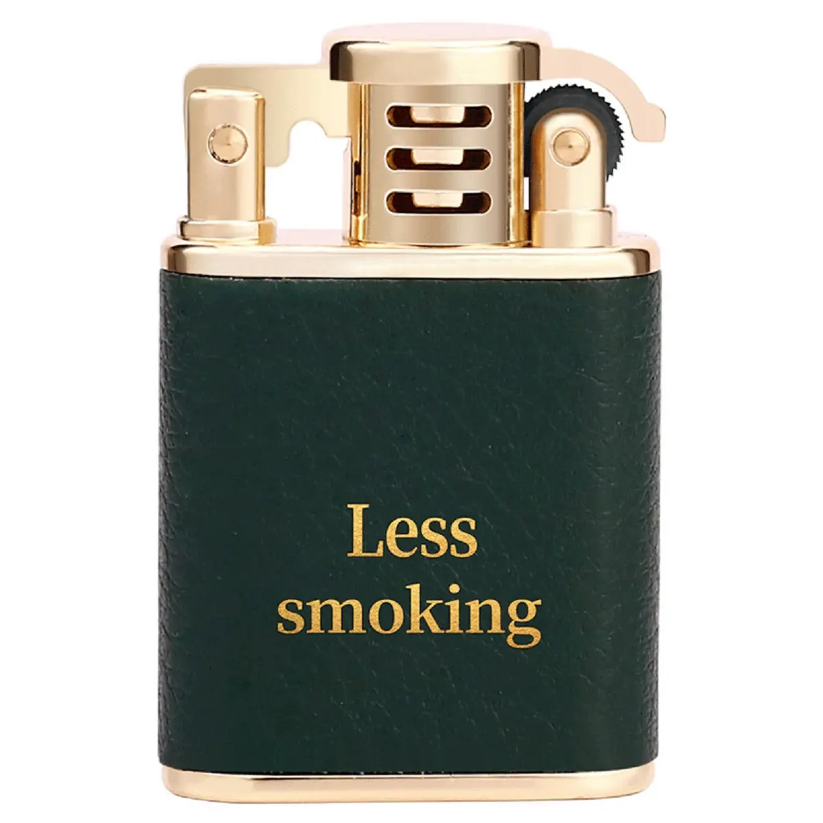 Vintage Leather Surface Kerosene Lighter - 60g Antique Metal Pocket Lighter with Solid Metal Feels, Vintage Look, 52mm Length, Modern Carry, Ideal Men's Gift for Camping Outdoor Use (Fuel Not Included)