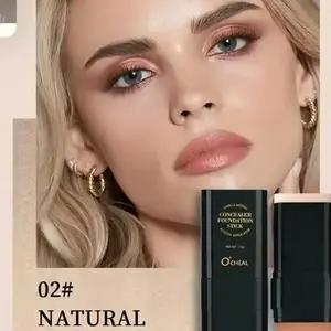 30s Quick Makeup Waterproof Foundation Concealer Stick Long Lasting Full Coverage Waterproof Foundation Stick 2 in 1 Foundation & Concealer Makeup Stick