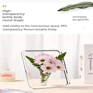 Acrylic Frame Vase Creative Floral Arrangement Art Decor, Fresh & Dried Flowers Container, Unique Home Decoration Piece