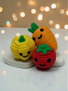 Kawaii Crochet Veggie Set of Keycap Clicker Keychains