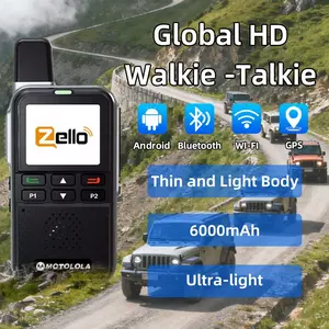 4G Zello global POC walkie talkie Android system ultra-thin aluminum alloy shell walkie talkie supports Wi Fi Bluetooth and long-distance communication two-way walkie talkie suitable for hotels, restaurants, property services wireless walkie talkie