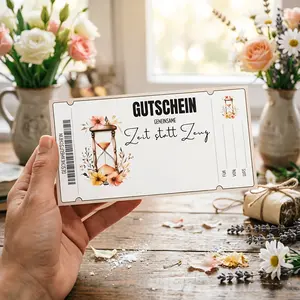 Creative Time Gift Voucher DIY Craft Kit, Birthday Party Interactive Game Props Card, Bestie Gathering Surprise Exchange Coupon