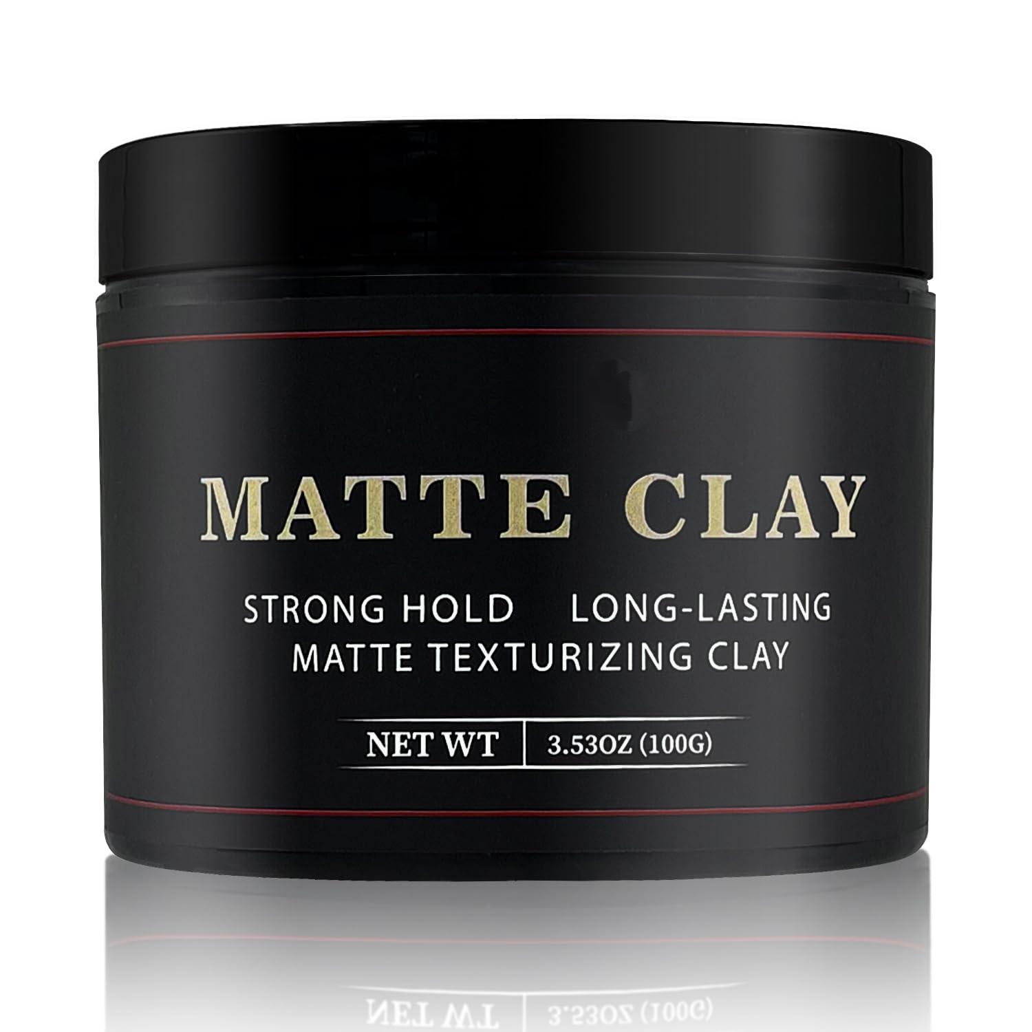 Men's Hair Styling Clay 3.53 oz Firm Hold Matte Finish with Natural Ingredients for Volume & Texture Premium Men's Haircare Gel