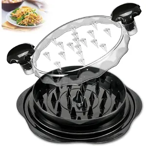 Chicken Shredder Tool Twist, Visible Chicken Breast Grinder Machine for Ground Food, Meat & Vegetables (Elegant Black) Slicer Kitchen