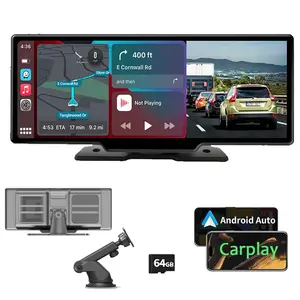 10.26 Inch Car Video Player, 1 Count Car Play Screen with Android Auto, IPS Touchscreen Car Player with 5.0 BT/Voice Call/Mirror Link/Navigation Dashboard