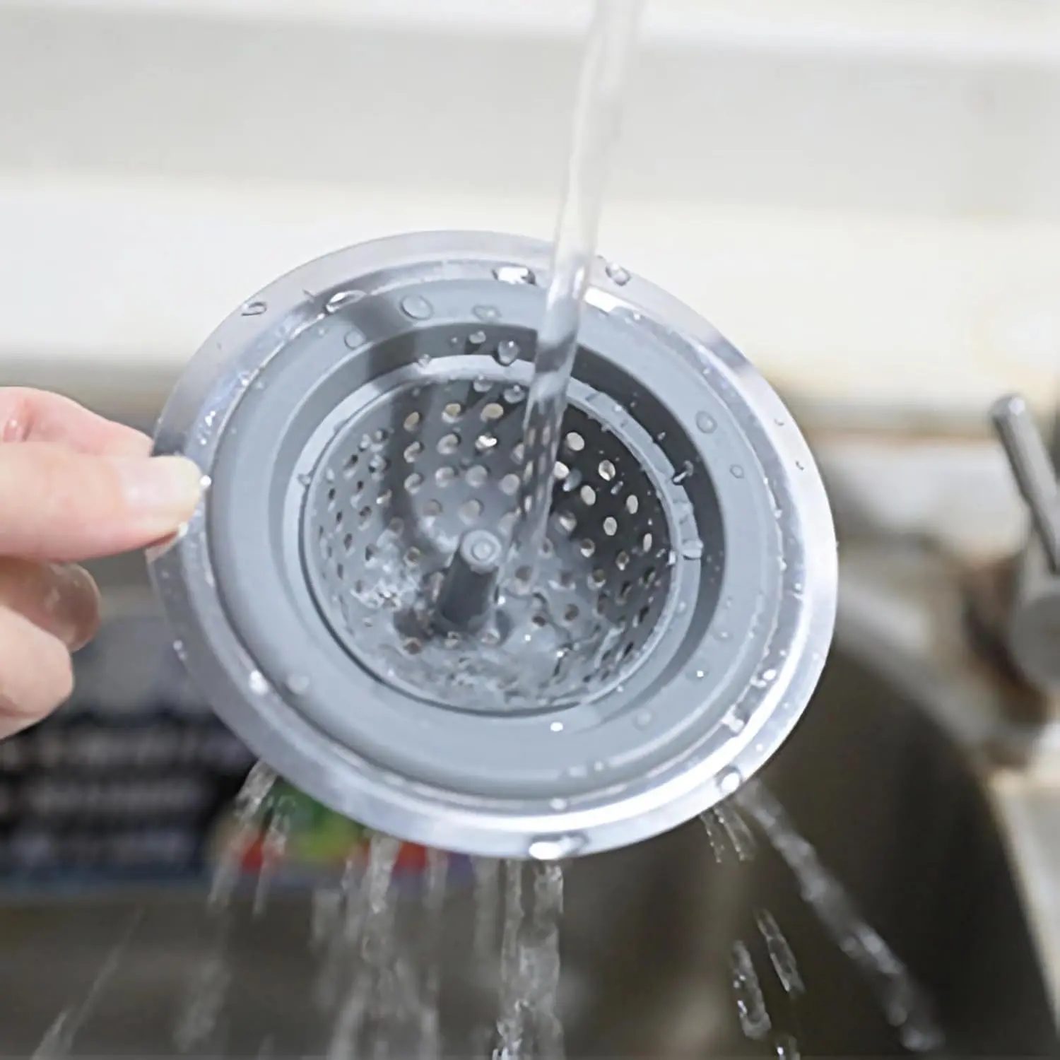 3 sink filters with a diameter of 4.5 inches stainless steel kitchen sink drain basket flexible silicone wide edge rust proof to prevent food residue from clogging TPR material