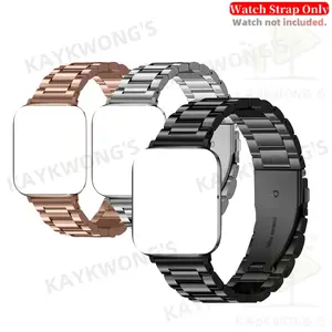 KAYKWONG 1PC Metal Stainless Steel Watchband, Compatible with iWatch 38/40/41/42/44/45/46/49mm, Suitable for iWatch Series Ultra/SE/11/10/9/8/7/6/5/4/3/2/1, Unisex Metal Stainless Steel Smartwatch Band ( Band Only )