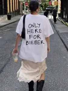 Bieber Tee Oversized Only Here for Bieber T-Shirt 3H6