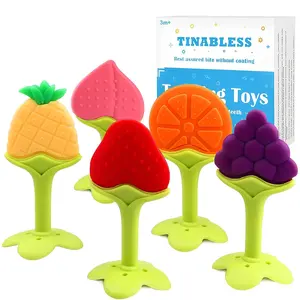 Teething Toys (5 Pack) - Infant Teething Keys Set, BPA-Free, Natural Organic Freezer Safe  Infants and Toddlers, Silicone Baby Teethers