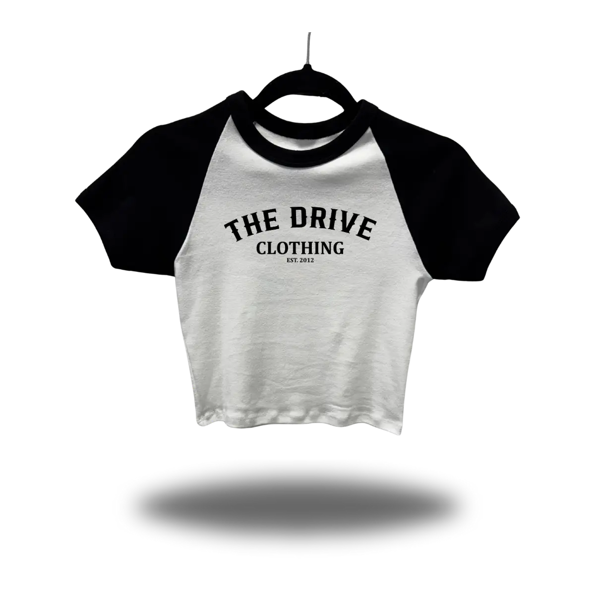 THE DRIVE BLACK SLEEVE RAGLAN CROP TOP