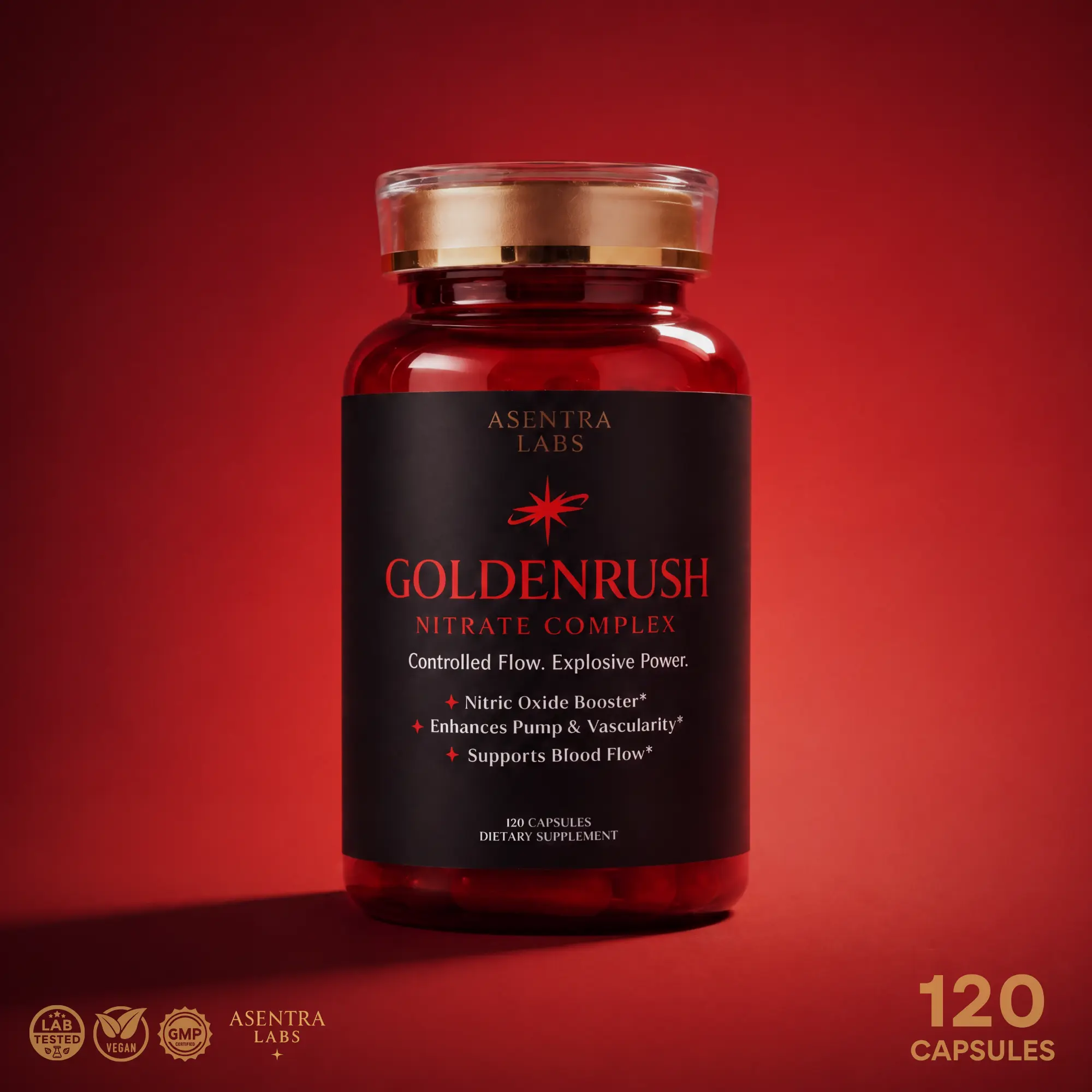 GoldenRush – Nitric Oxide Pump & Performance Support Supplement Healthcare Fitness Dietary