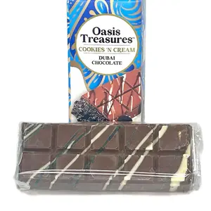 Oasis Treasures 75g Cookies and Cream Filled Dubai Chocolate Bar - Indulgent Filled Chocolate