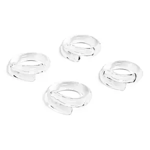 over&back Set of 4 Hand-Shaped Glass Napkin Rings