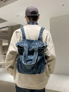 Women's Vintage Denim Backpack Tote Bag, Large Capacity Handbag, Student School Bag, Multifunctional Casual Daily Use Bag, Ideal for School & Travel